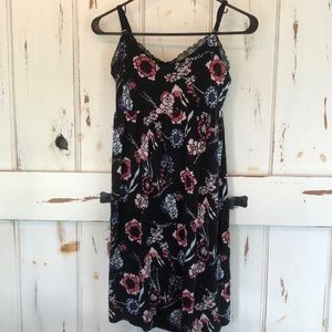 Black Floral Lace Nursing Nightgown